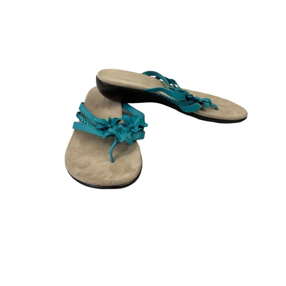 Croft& Barrow Women's Turquoise Sandals - Picture 2 of 4